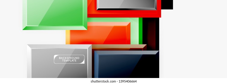 Minimal square banner abstract background, 3d modern effect
