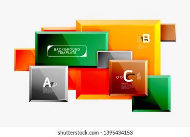 Minimal square banner abstract background, 3d modern effect