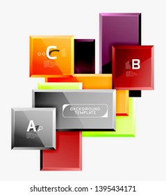 Minimal square banner abstract background, 3d modern effect