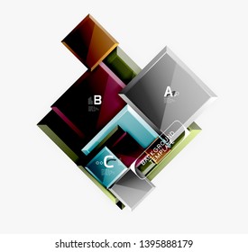 Minimal square banner abstract background, 3d modern effect