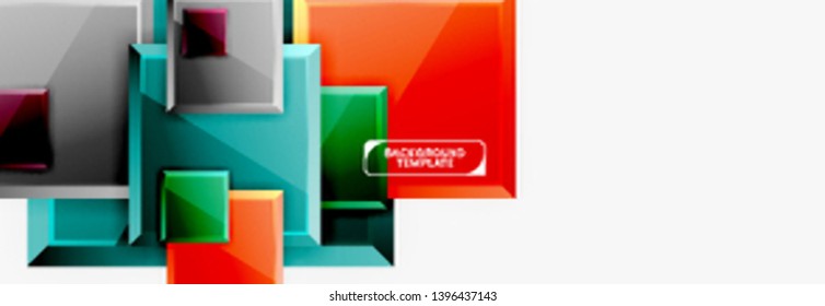 Minimal square banner abstract background, 3d modern effect