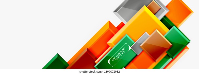 Minimal square banner abstract background, 3d modern effect