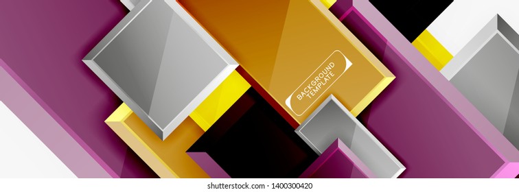Fondo abstracto de banner cuadrado mínimo, efecto moderno 3d