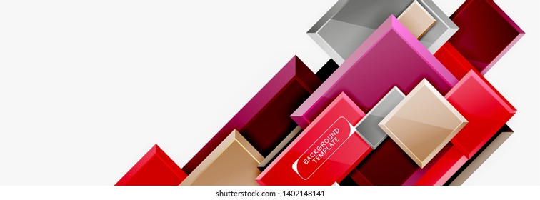 Minimaler quadratischer Banner abstrakter Hintergrund, 3D-moderner Effekt