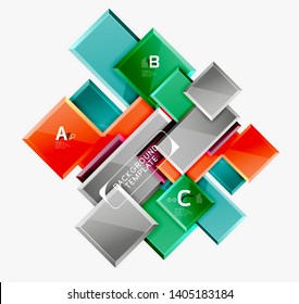 Minimal square banner abstract background, 3d modern effect