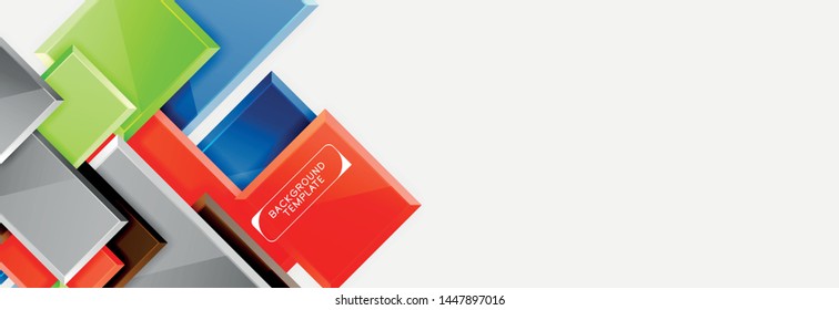 Minimal square banner abstract background, 3d modern effect