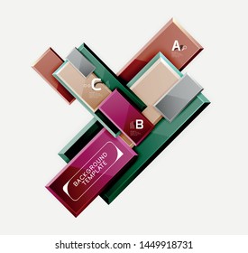 Minimal square banner abstract background, 3d modern effect