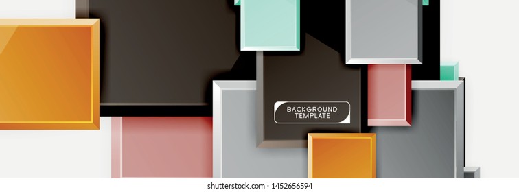 Minimal square banner abstract background, 3d modern effect