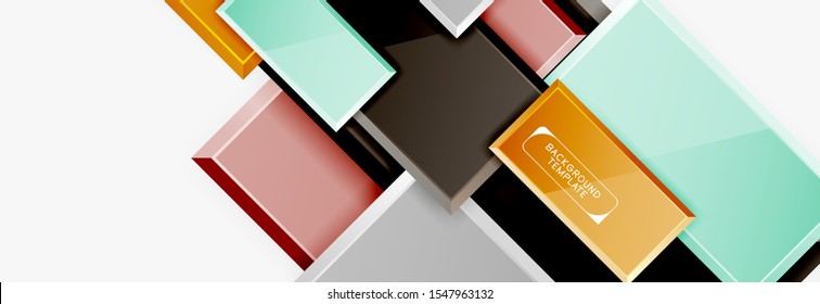 Minimaler quadratischer Banner abstrakter Hintergrund, 3D-moderner Effekt
