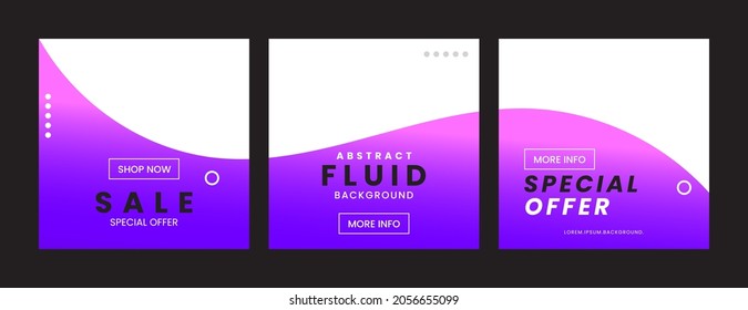 Minimal square banner with gradient color wave. Suitable for social media post and digital marketing. Vector illustration