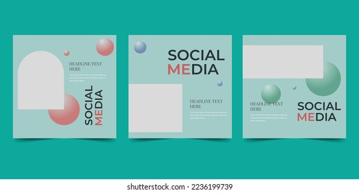 Minimal square banner template. Green background color with circle shape. Perfect for social media posts and web ad promotion.