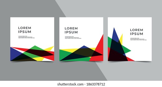 Minimal square banner template. Red Green Blue background color geometric square line shape. Suitable for social media post and web ads promotion. Vector illustration. EPS 10.