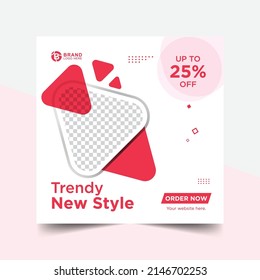 Minimal square banner template for social media post and web ads. Modern promotion square banner
