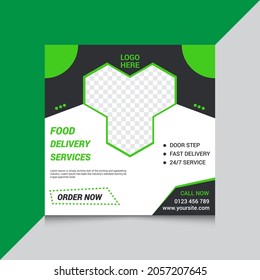 Minimal square banner template. Suitable for social media post and web internet ads. 