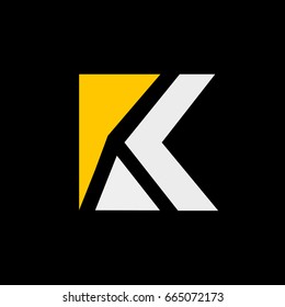 minimal and square design of initial letter K. Alphabet K in vector format.