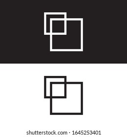 Minimal Square line Monochrome Abstract Logo Icon. Black White Color. Design Vector EPS10