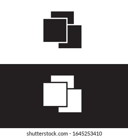 Icono de logotipo de resumen monocromo de línea cuadrada mínima. Color blanco negro. Vector de diseño EPS10
