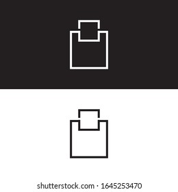 Icono de logotipo de resumen monocromo de línea cuadrada mínima. Color blanco negro. Vector de diseño EPS10