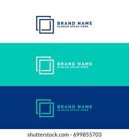 minimal square logo concept background