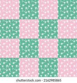 Minimal square pattern from dandelion. Simple art. Light pattern.