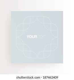 Minimal square poster design with abstract ornament and your text  Eps 10 stock vector illustration  