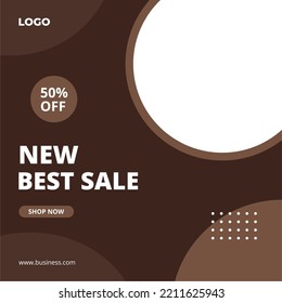 Minimal square promotion banner template. Suitable
for social media posts and web internet advertising. Editable vector illustration template design.