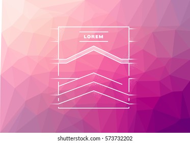 Minimal Square Shape Vector Placard on a  a Camouflage Polygonal Pattern Background