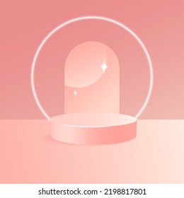 Minimal Stage background for products showcase, Promotion display. Wall scene vector 3d rendering with podium. 3d  Stage showcase background product scene with geometric platform.