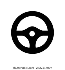 Minimales Lenkradsymbol, das die Fahrzeugnavigation und den Fahrzeugbetrieb darstellt