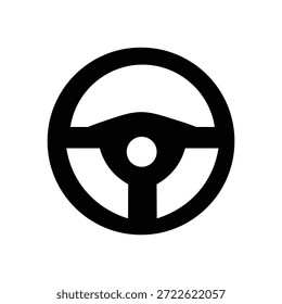 Icono mínimo del volante que representa la navegación del vehículo del control de conducción y la operación automotriz