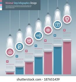 Minimal Step infographics design. Vector eps 10.