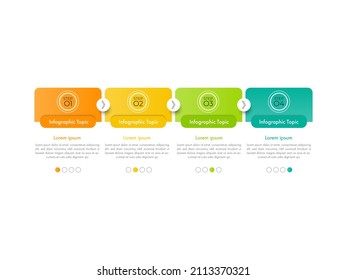 Minimal step infographics design vector and icons can be used for workflow layout, diagram, annual report. Vector infographics timeline design template with 4 options, parts, steps or processes.