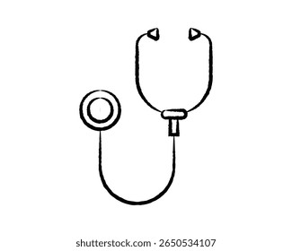 Minimal stethoscope icon for medical use