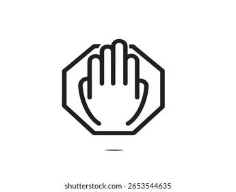 Icono de parada mínima en estilo de Vector de línea elegante