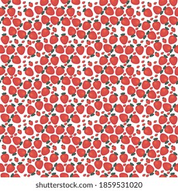 Minimal strawberries,seamless pattern on white background.