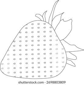 Minimal strawberry outline vector perfect for fruit, summer, and food-themed designs. Ideal for logos, icons, posters, websites, and digital projects.