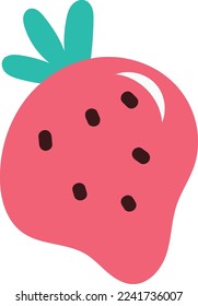 Arte vectorial mínimo de fresa para fondo 