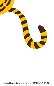 The minimal striped tail of Tabby Cat or Tiger vector illustration on white color background. Chinese or Japanese zodiac Year 2022 of the Tiger concept.