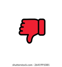Minimal Stroke Design of Dislike Symbol Representing Negative Feedback, User Disapproval, Downvote Gesture, Reaction Expression, and Social Interaction Indicator