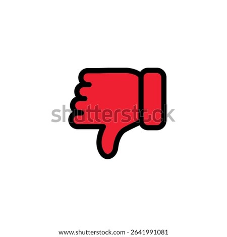 Minimal Stroke Design of Dislike Symbol Representing Negative Feedback, User Disapproval, Downvote Gesture, Reaction Expression, and Social Interaction Indicator