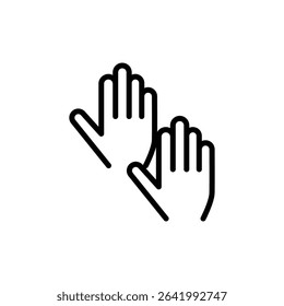 Minimal Stroke Icon of Clapping Hands Representing Applause, Appreciation Gesture, Positive Feedback, Support Expression, and Social Engagement Symbol