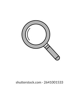 Minimal Stroke Icon Design of Magnifier Representing Search, Zoom, Inspection, Analysis, Focus, Data Review, and Exploration Concepts
