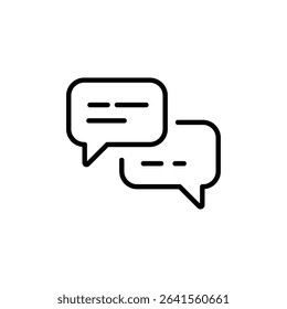 Minimal Stroke Icon of Message Bubble Showing Text Communication, Inbox Notification, User Chat, and Digital Interaction in Interface Design