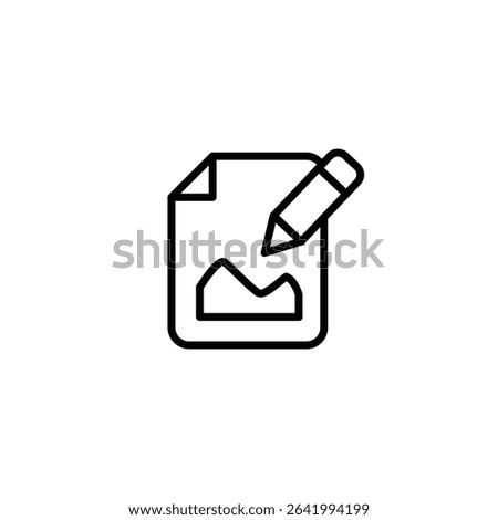 Minimal Stroke Illustration of Photo Representing Captured Image, Digital Frame, Media File, Picture Gallery, and Photography Element in UI Design