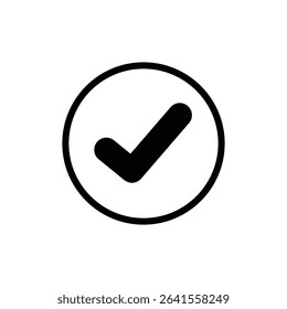 Minimal Stroke Right Tick Icon Symbolizing Approval, Task Completion, Confirmation, Positive Response, Validation, and Success in Digital Interfaces