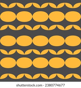 Minimal stye of oval and leaves pattern in seamless pattern.