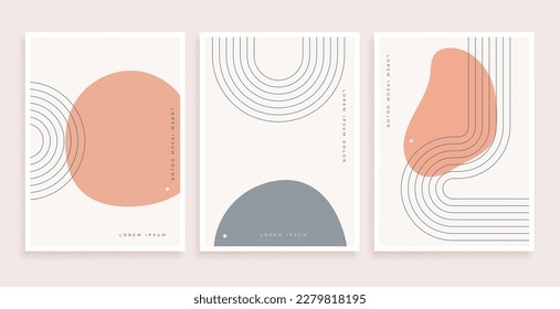 minimal style abstract boho line set for wall art vector