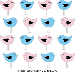 Minimal style bird art pattern