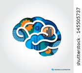 Minimal style Brain Icon Illustration with Creative Business Concept