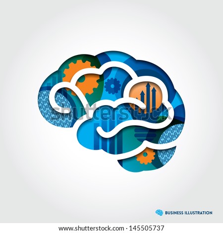 Minimal style Brain Icon Illustration with Creative Business Concept